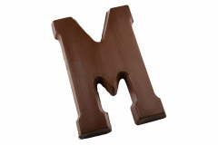 Chocolade letter (200 gram) - Puur, verkrijgbaar in de letters A t/m Z, verpakt in luxe doos.